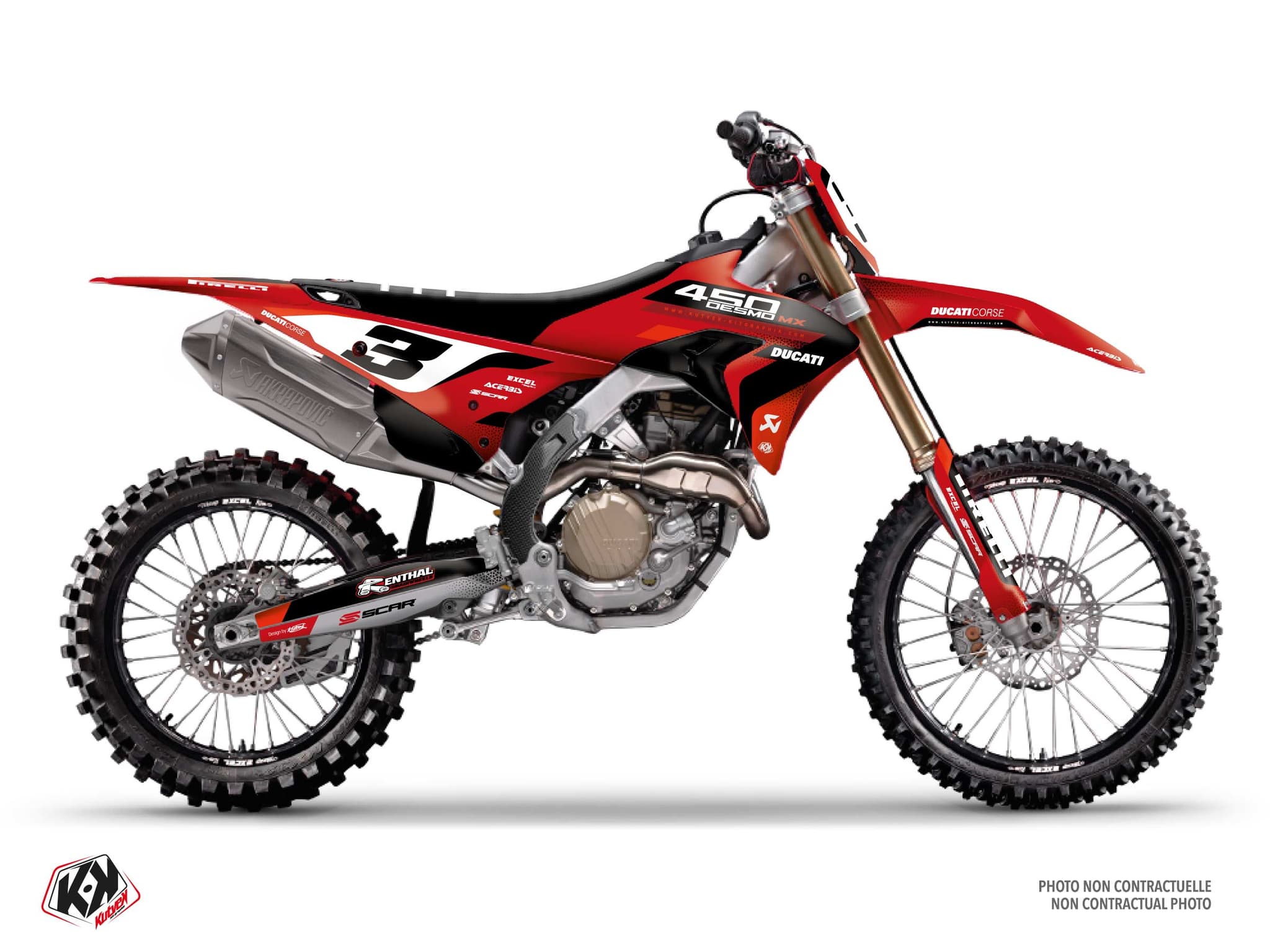 kit de decoración motocross ducati desmo 450 mx taglioni naranja