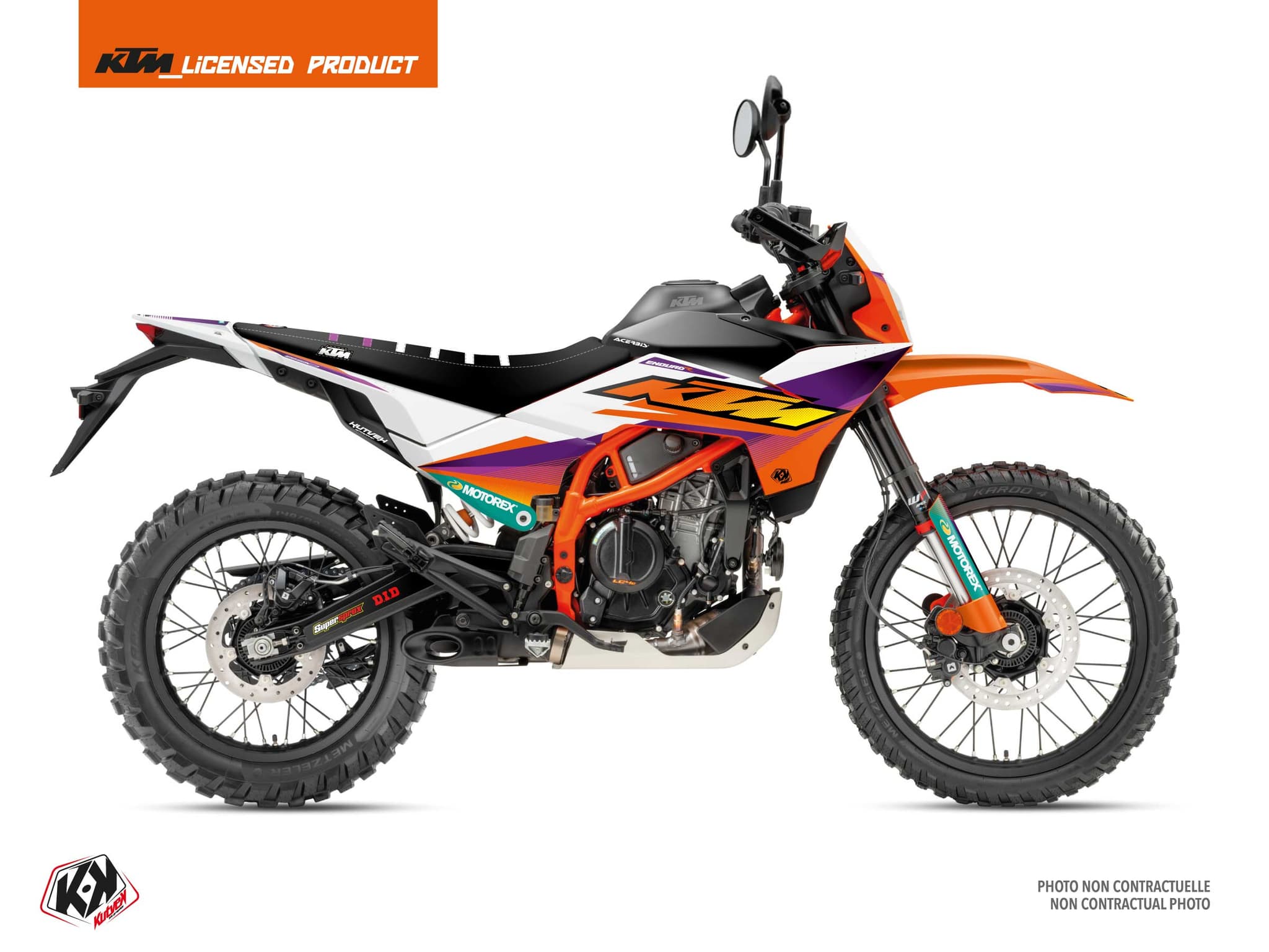 KTM Enduro 390 R Tehemix White-Orange Graphic Kit