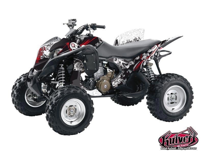 kit graphique quad honda trx 700 trash noir-rouge