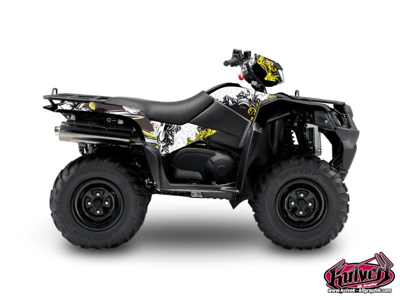 Kit graphique Quad Trash Suzuki King Quad 750 Noir Jaune | Suzuki | Kutvek