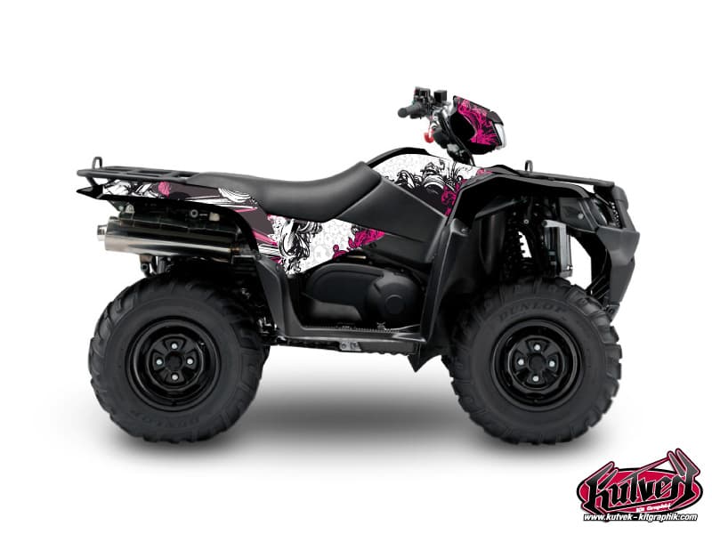 kit graphique quad suzuki king quad 750 trash noir-rose | Suzuki | Kutvek