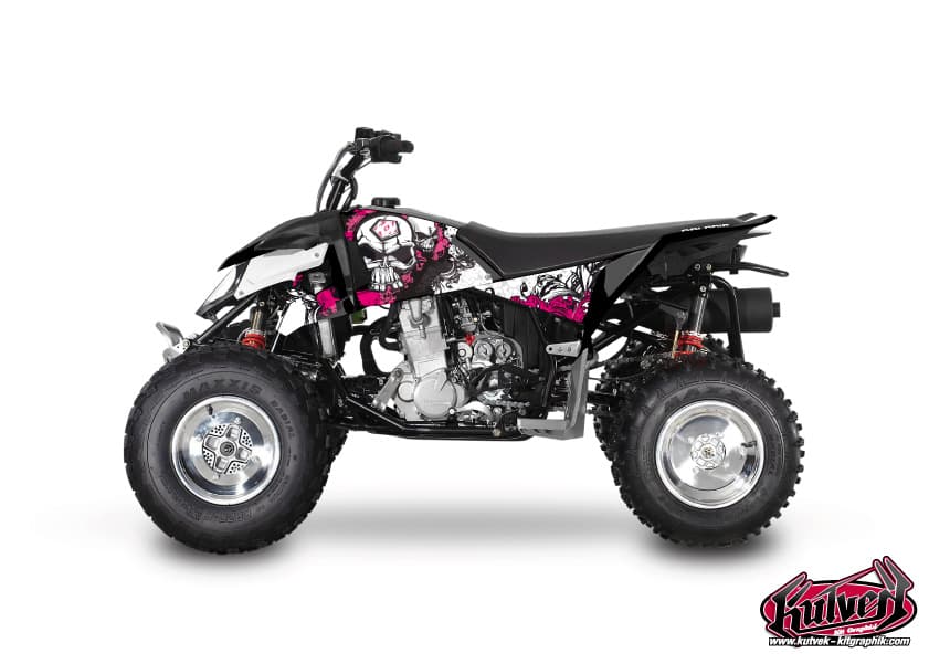 kit graphique quad polaris outlaw 450 trash noir-rose | Polaris | Kutvek
