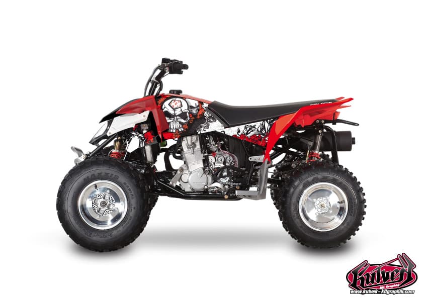 kit graphique quad polaris outlaw 450 trash noir-rouge