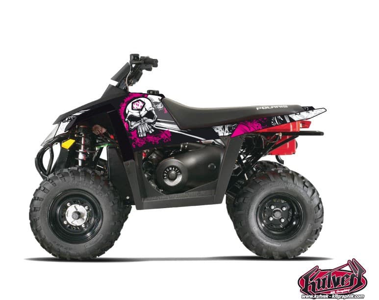 Kit graphique Quad Trash Polaris Scrambler 500 Noir Rose