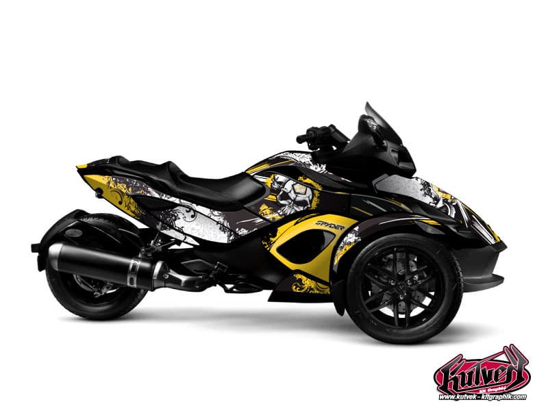 kit graphique trash jaune hybride can-am spyder rs