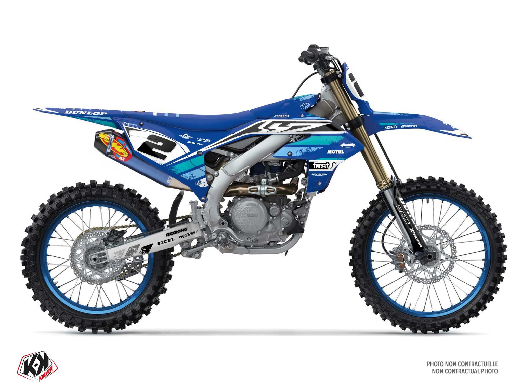 kit graphique motocross yamaha yz 450 f trix bleu