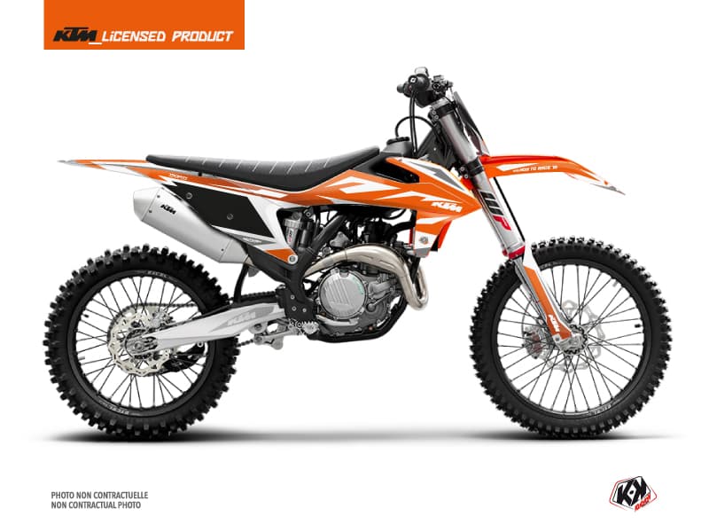 dirt bike ktm sx 150 trophy orange-white graphic kit