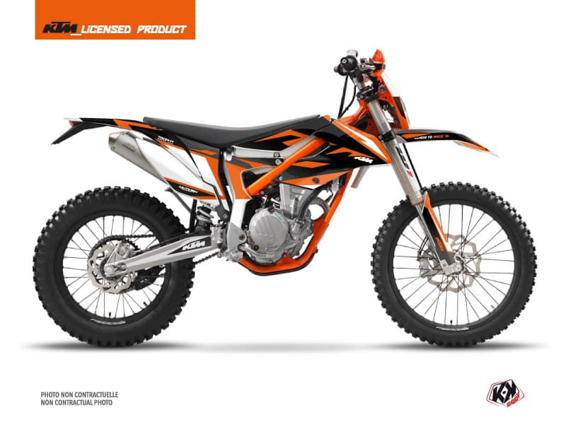 KTM 250 FREERIDE Dirt Bike Trophy Graphic Kit Black Orange | KTM | Kutvek