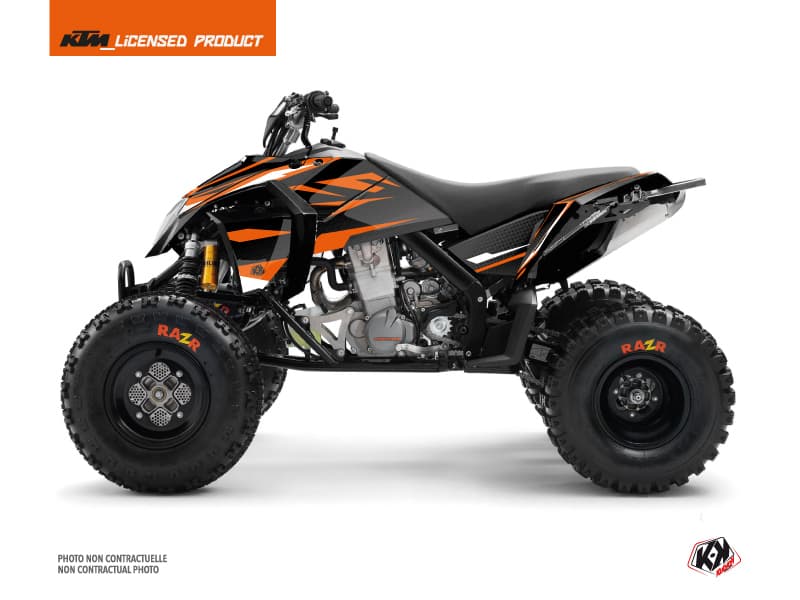 kit graphique quad ktm sx 450 trophy noir-orange