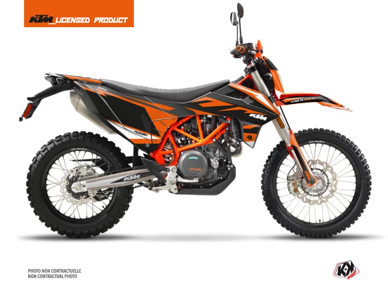 Kit Graphique Moto Trophy KTM 690 ENDURO R Noir Orange