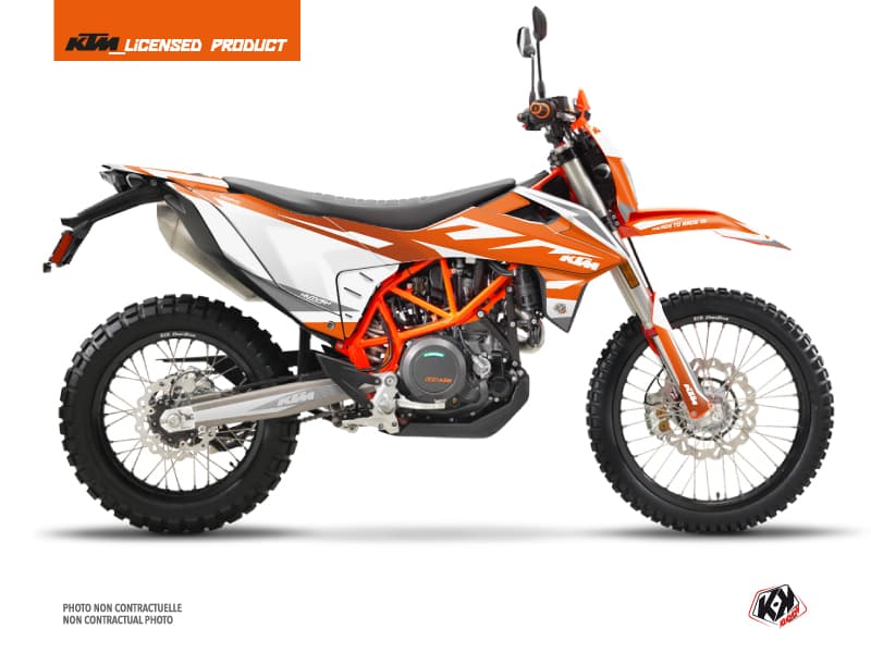 kit graphique moto ktm enduro 690 r trophy orange-blanc