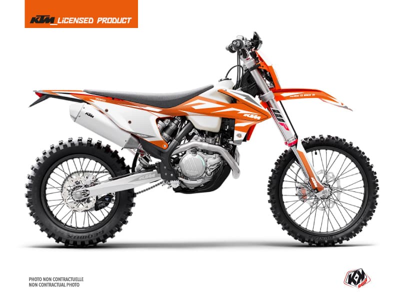 kit graphique motocross ktm exc excf trophy orange-blanc | KTM | Kutvek
