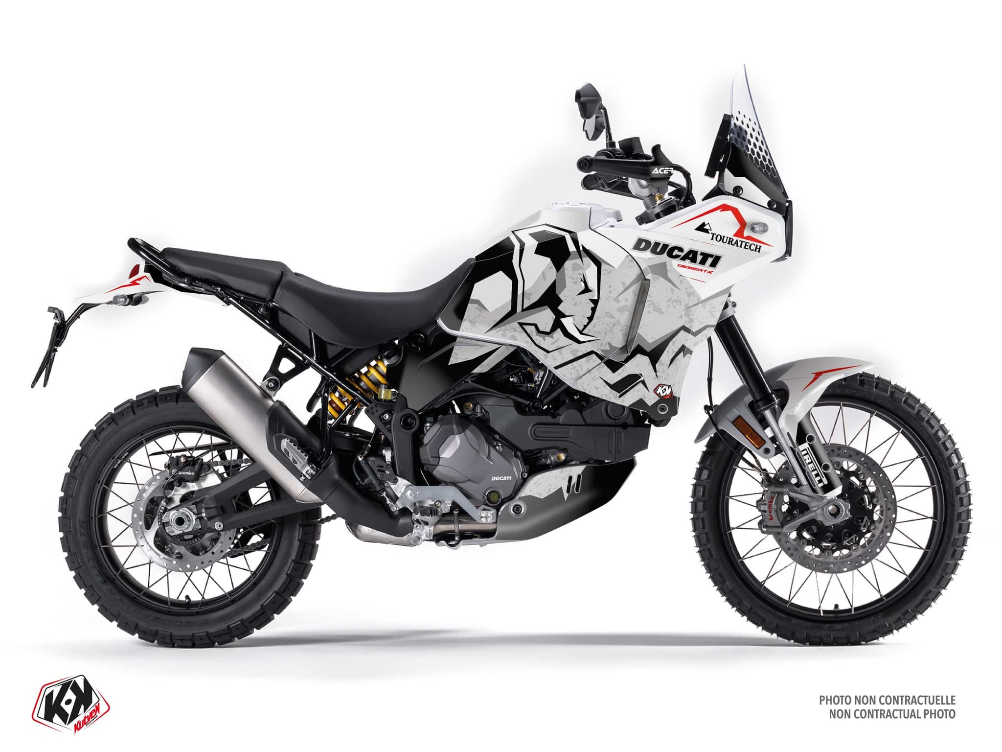 kit graphique moto ducati desert x tusk blanc