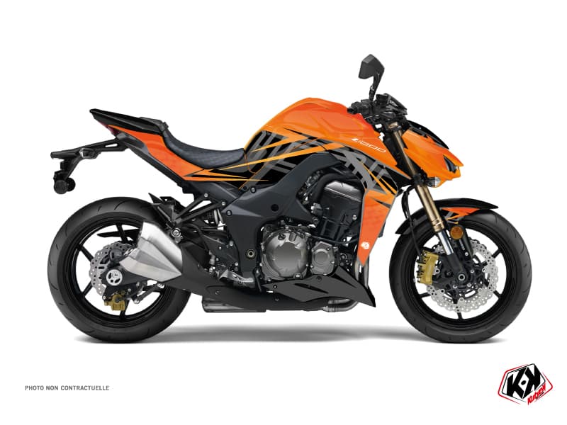 kit graphique moto kawasaki z 1000 ultimate orange-noir | Kawasaki | Kutvek