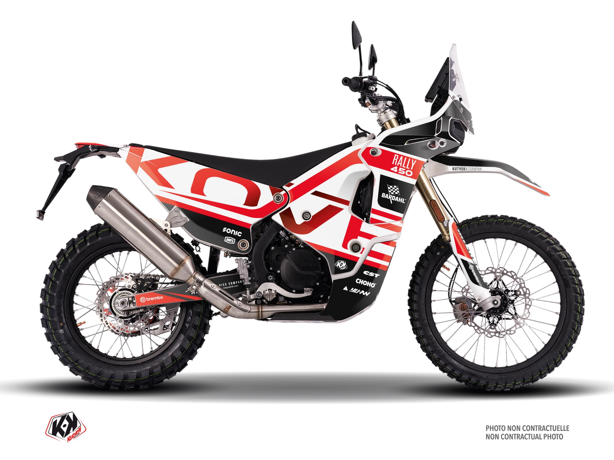 Kit graphique Motocross KOVE RALLY 450 UPTURN Rouge