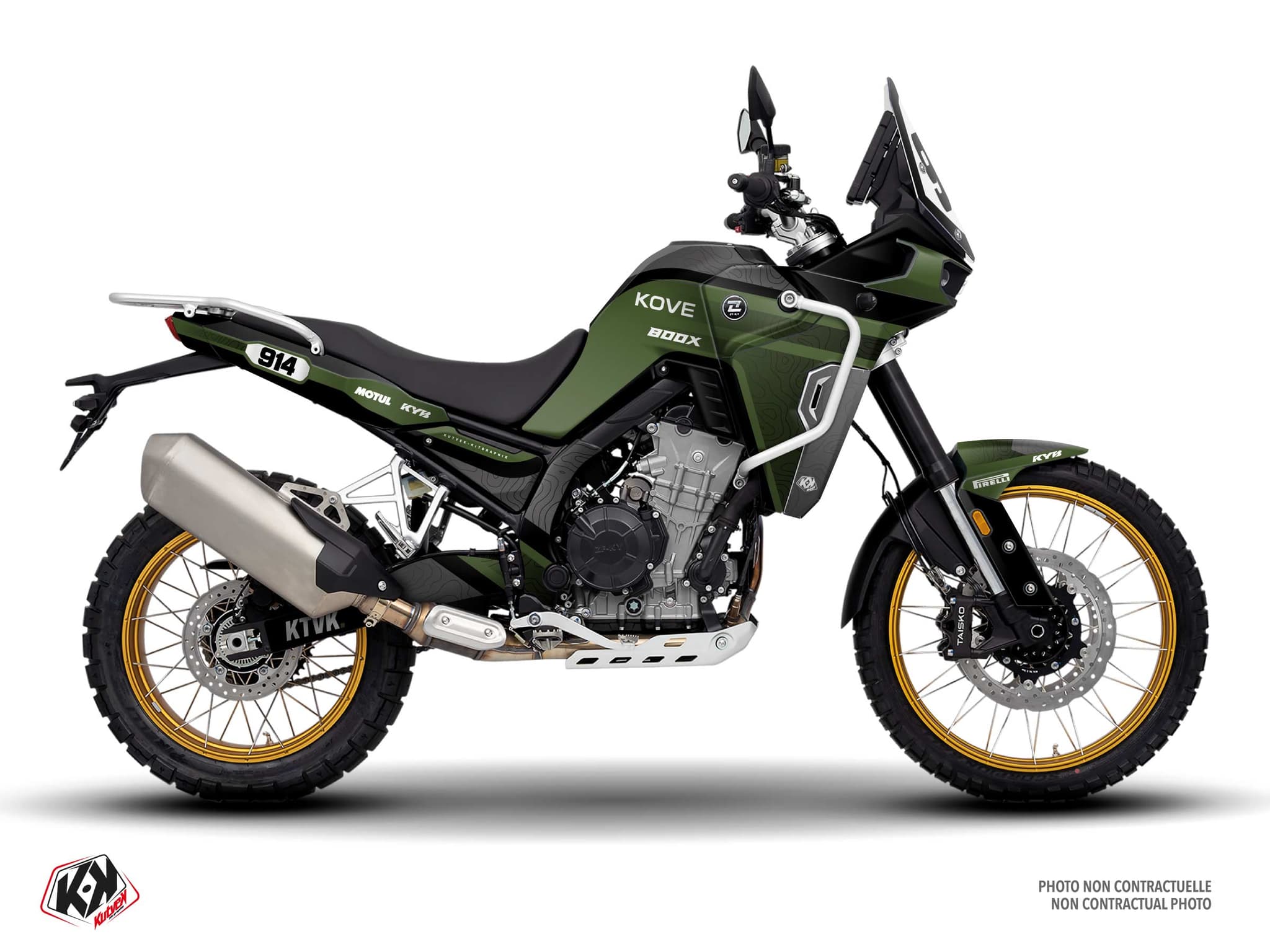 Kit graphique Moto KOVE X 800 VANTAGE Vert