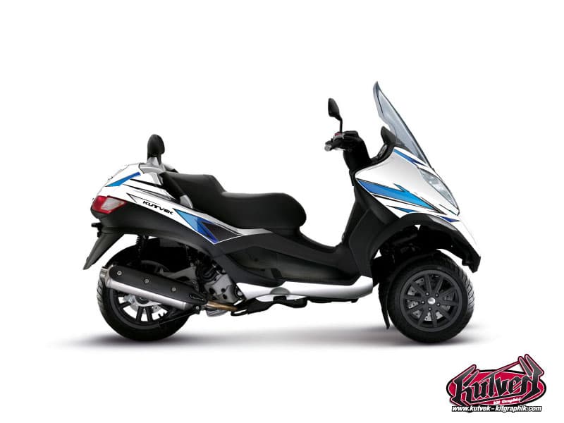 deko-set maxi-scooter piaggio mp3 300 lt hybrid velocity weiß-blau