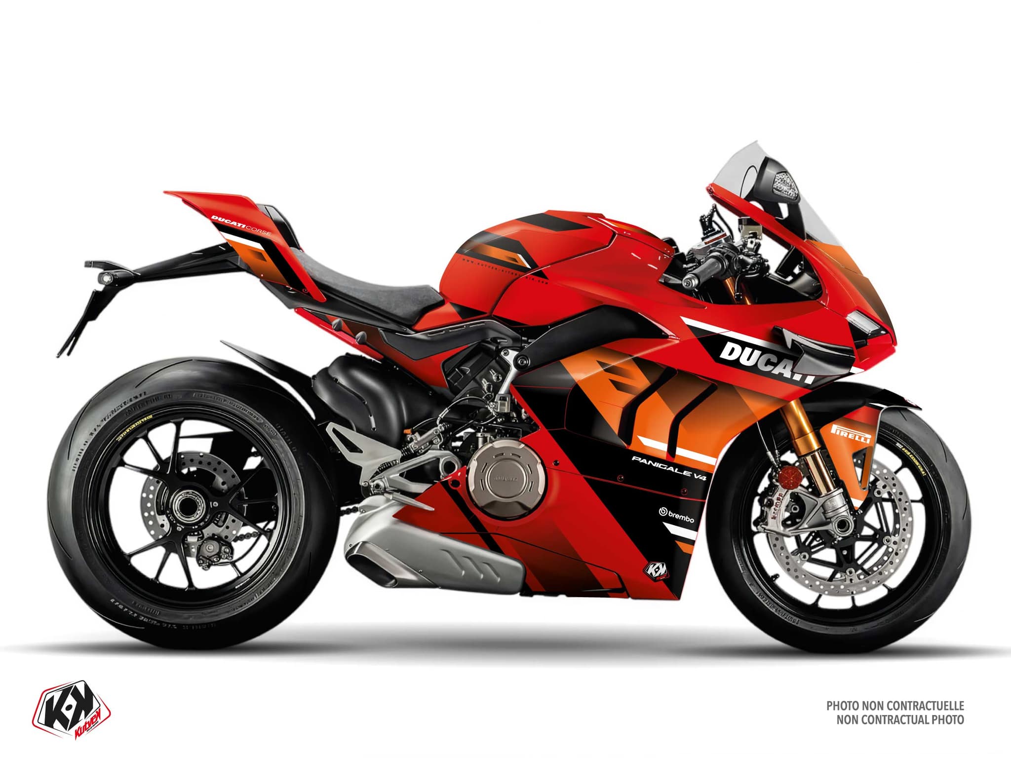 Kit graphique Moto DUCATI PANIGALE V4 VELOX Orange | Ducati | Kutvek