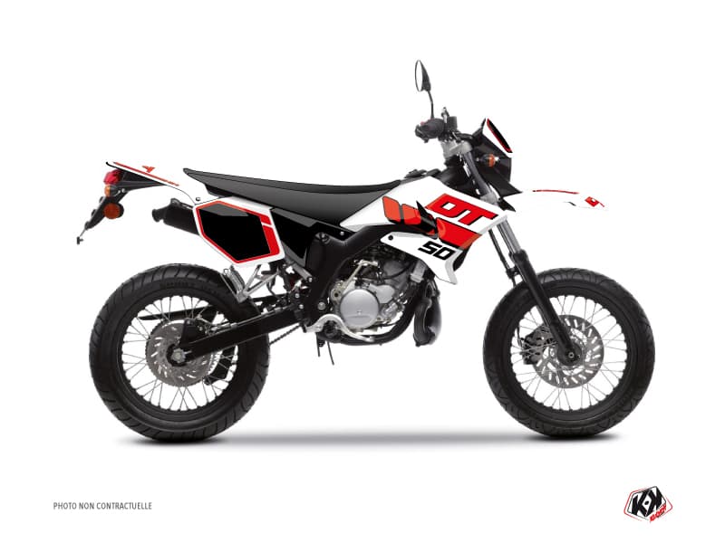 kit graphique 50cc vintage yamaha dt 50 rouge