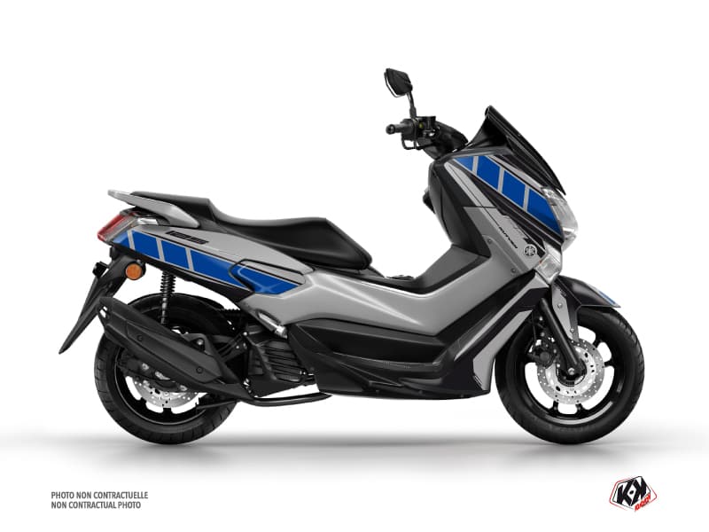 deko-set maxiscooter vintage yamaha nmax 125 grau blau