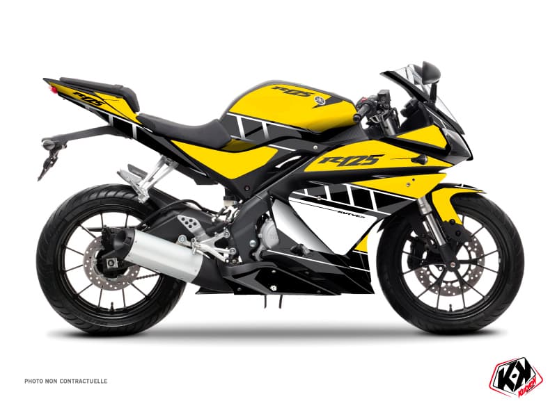 kit graphique moto yamaha r125 vintage yamaha jaune