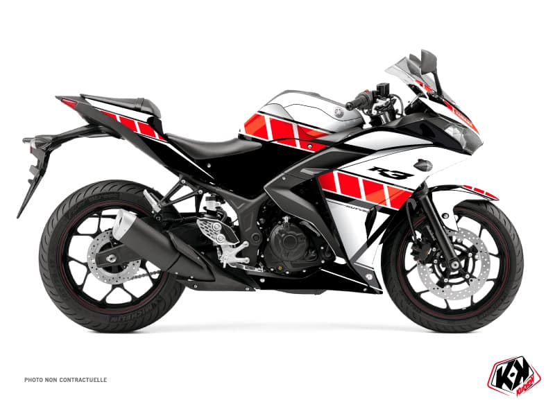 Kit graphique Moto Vintage Yamaha R3 Rouge | Yamaha | Kutvek
