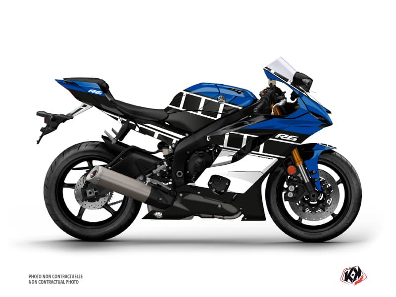 kit graphique moto yamaha r6 vintage yamaha bleu | Yamaha | Kutvek