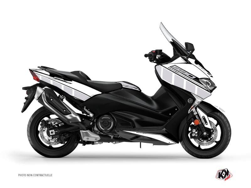 Kit graphique Maxiscooter Vintage Yamaha TMAX 530 Blanc