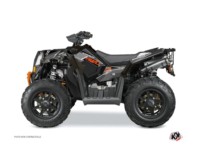 kit graphique quad polaris scrambler 1000 xp visor noir-orange