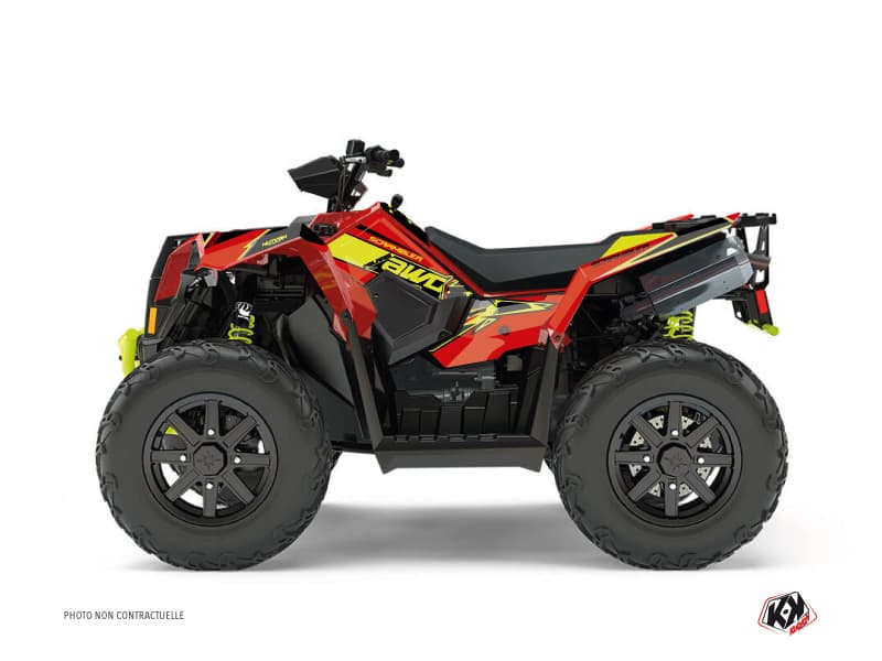 Kit graphique Quad Visor Polaris Scrambler 850-1000 XP Rouge Jaune
