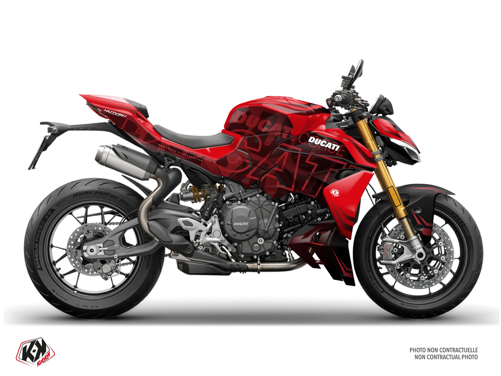 kit graphique moto ducati streetfighter 890 v2 vulcan rouge