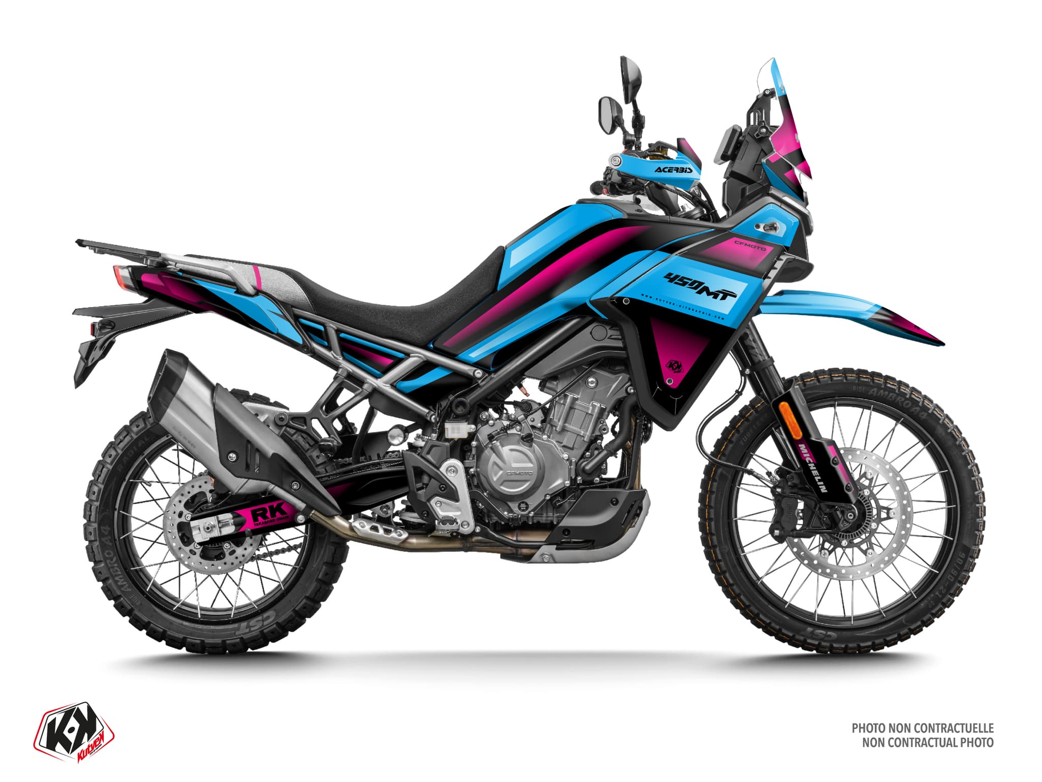 kit graphique moto cf moto mt 450 warp bleu