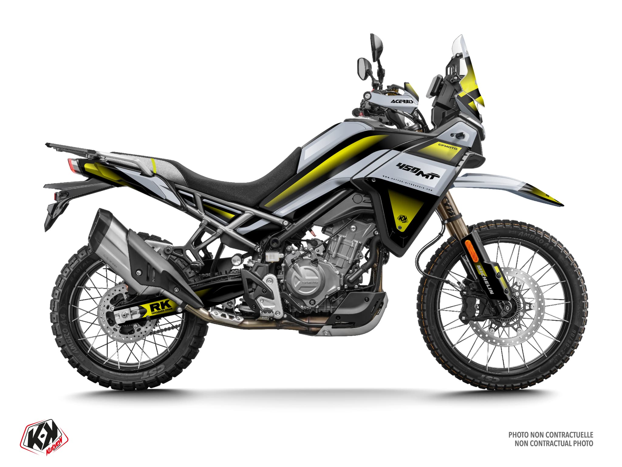 Kit Graphique moto cf moto mt 450 warp gris