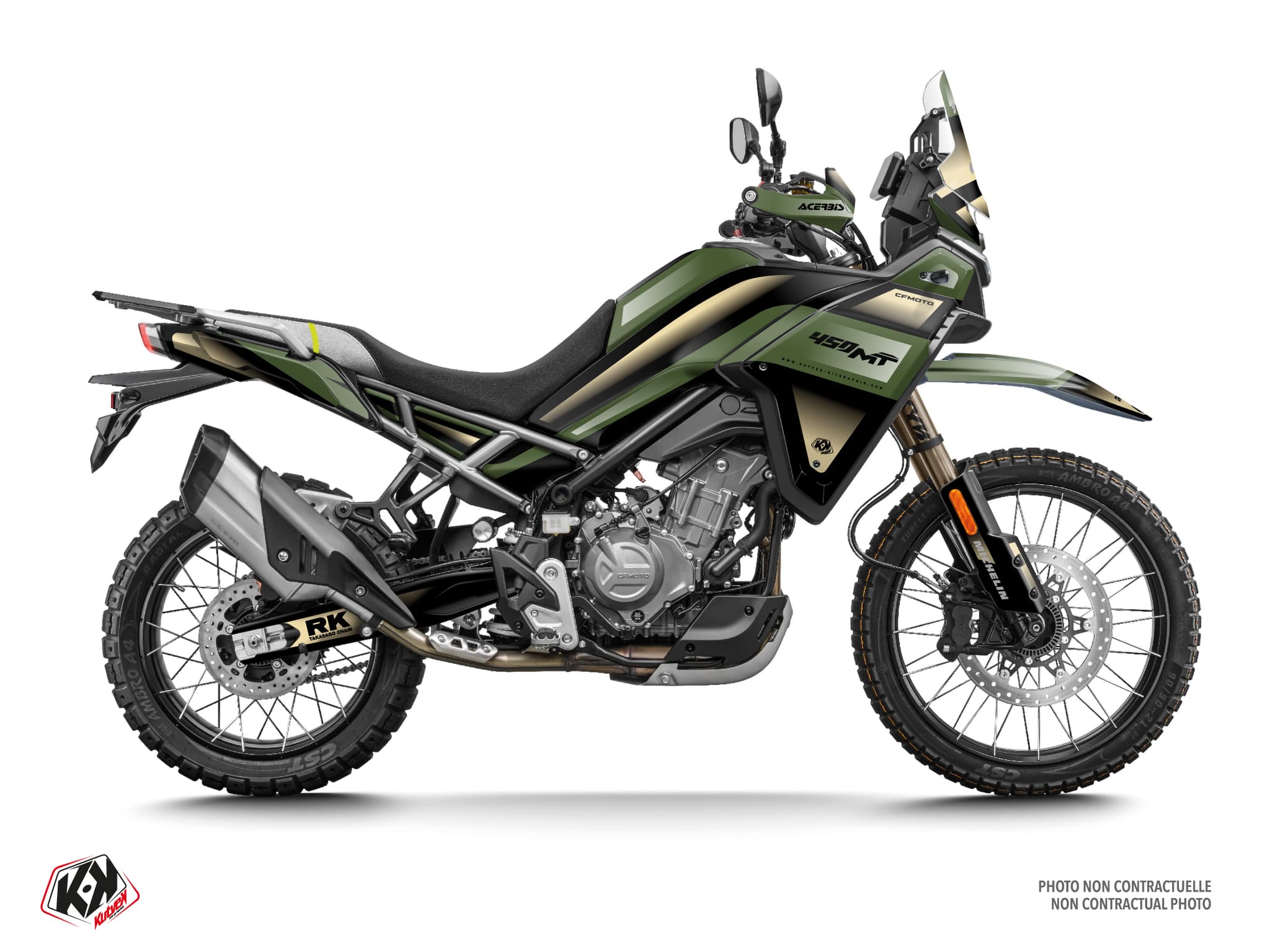 Kit Graphique moto cf moto mt 450 warp vert