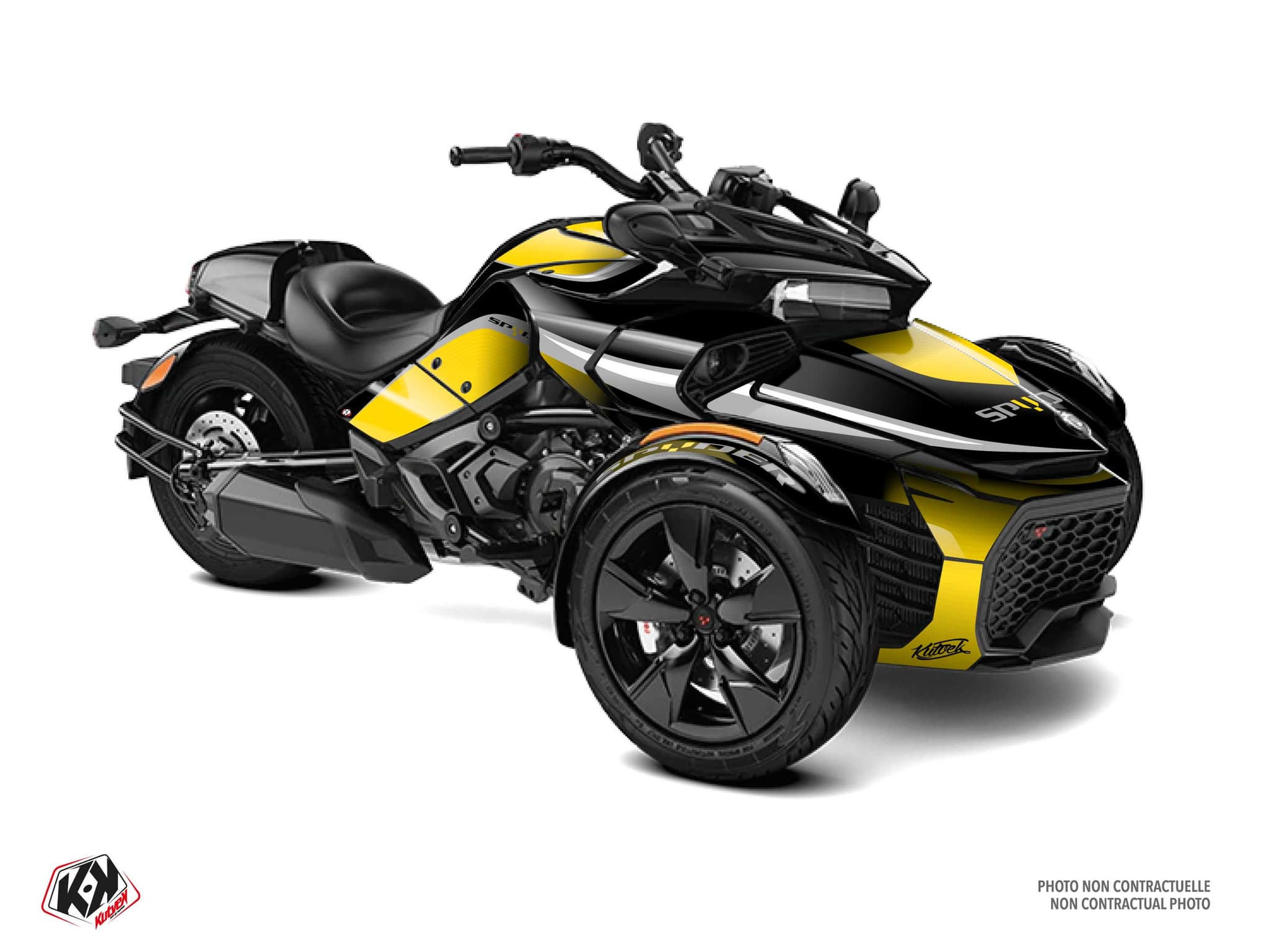kit graphique hybride can-am spyder f3 wave jaune