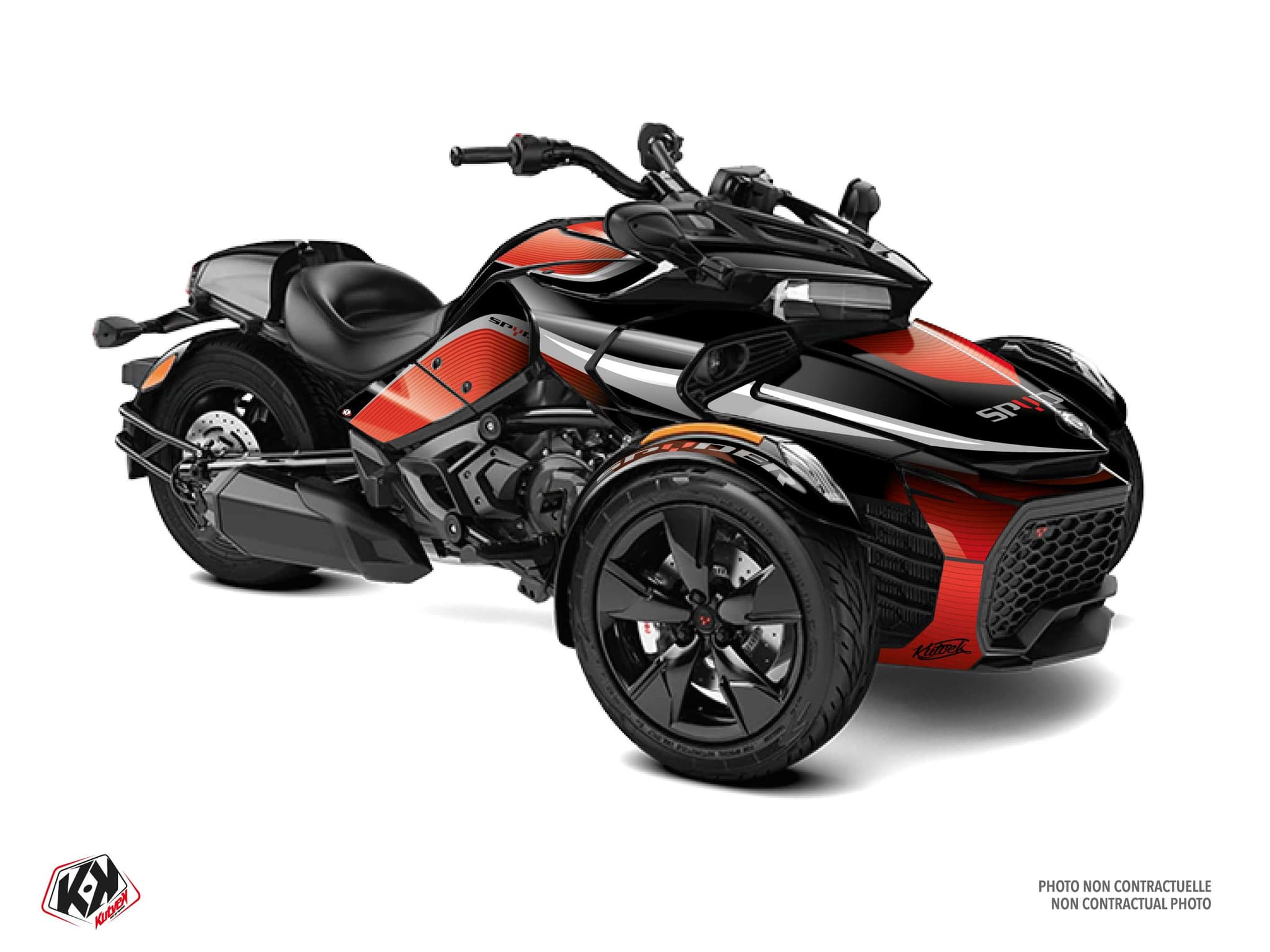 kit graphique hybride can-am spyder f3 wave rouge