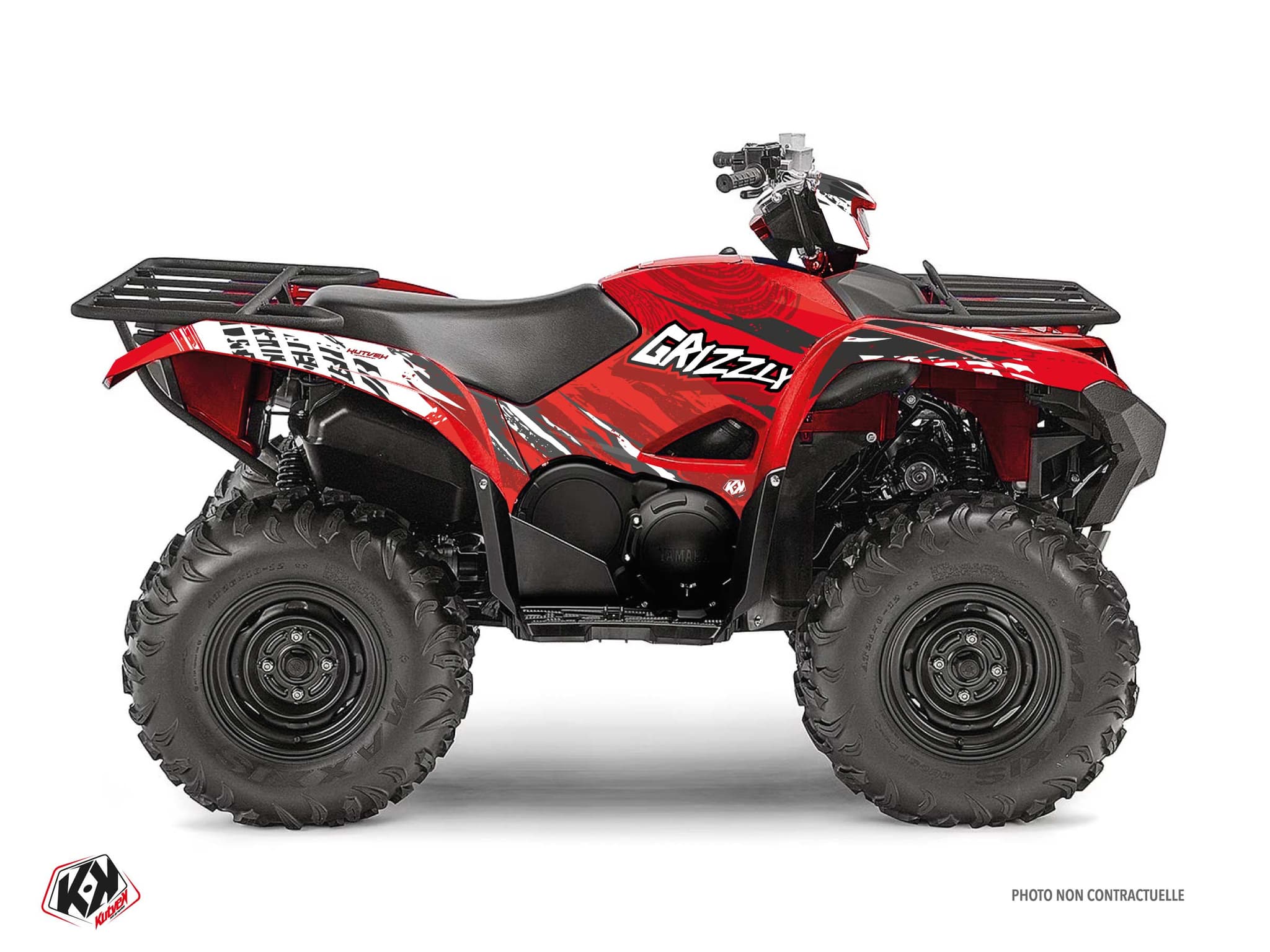 kit graphique quad yamaha grizzly 708 wilder rouge