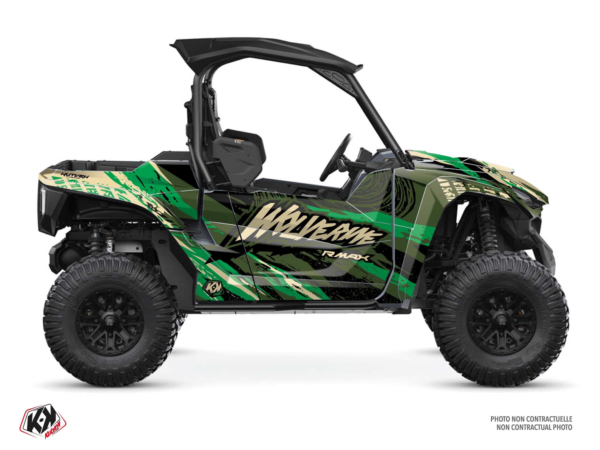 kit graphique ssv yamaha wolverine r max wilder vert