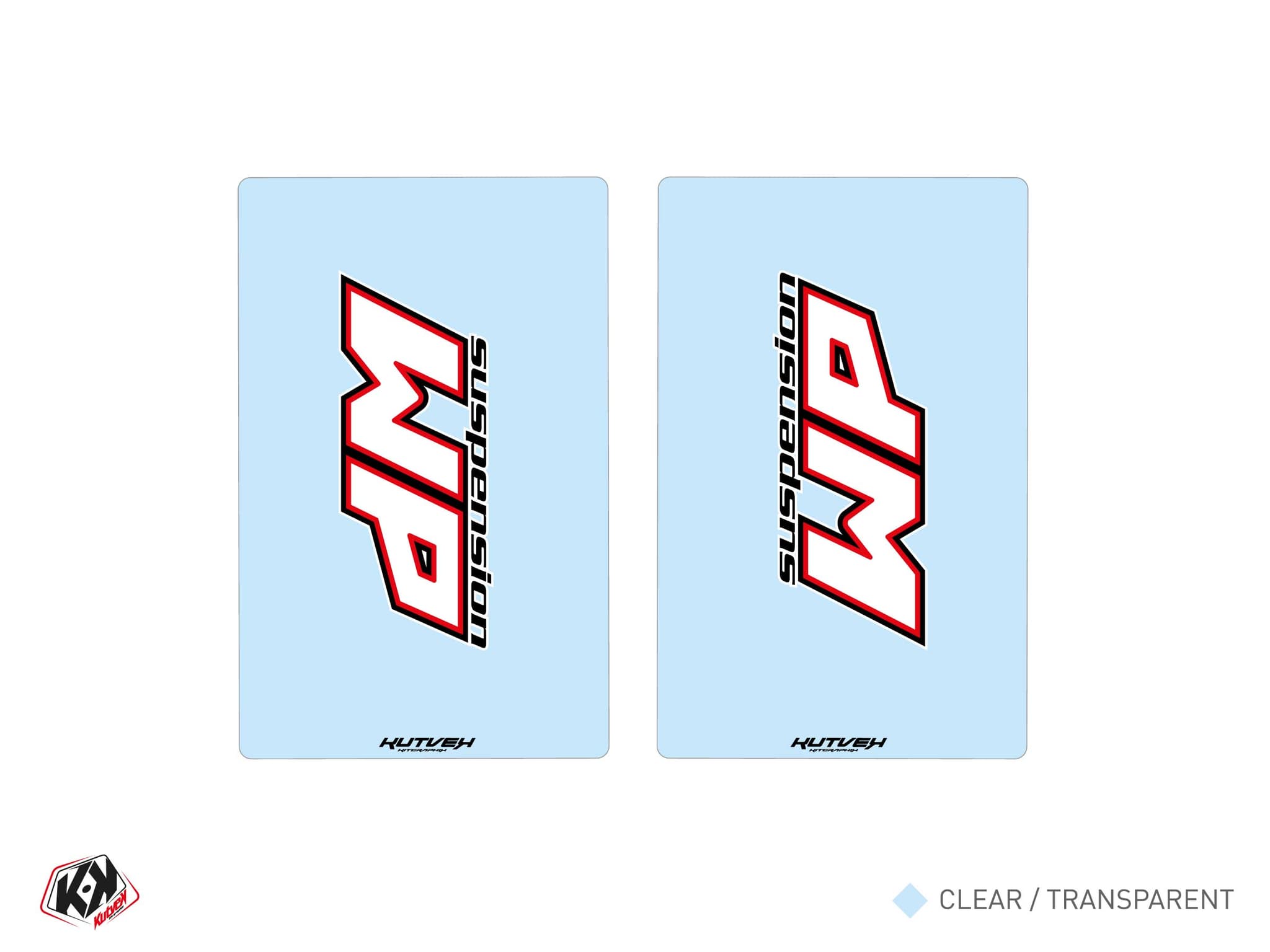 WP V1 Transparent Dirt Bike Fork Stickers - 250X160MM | Stickers de fourche | Kutvek