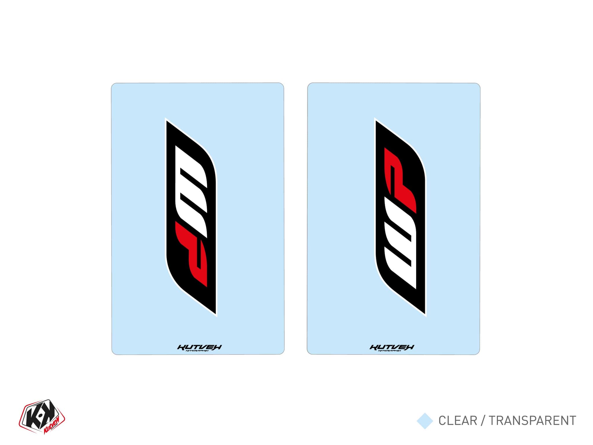 autocollants de fourche motocross wp v2 transparent - 250x160mm | Stickers de fourche | Kutvek