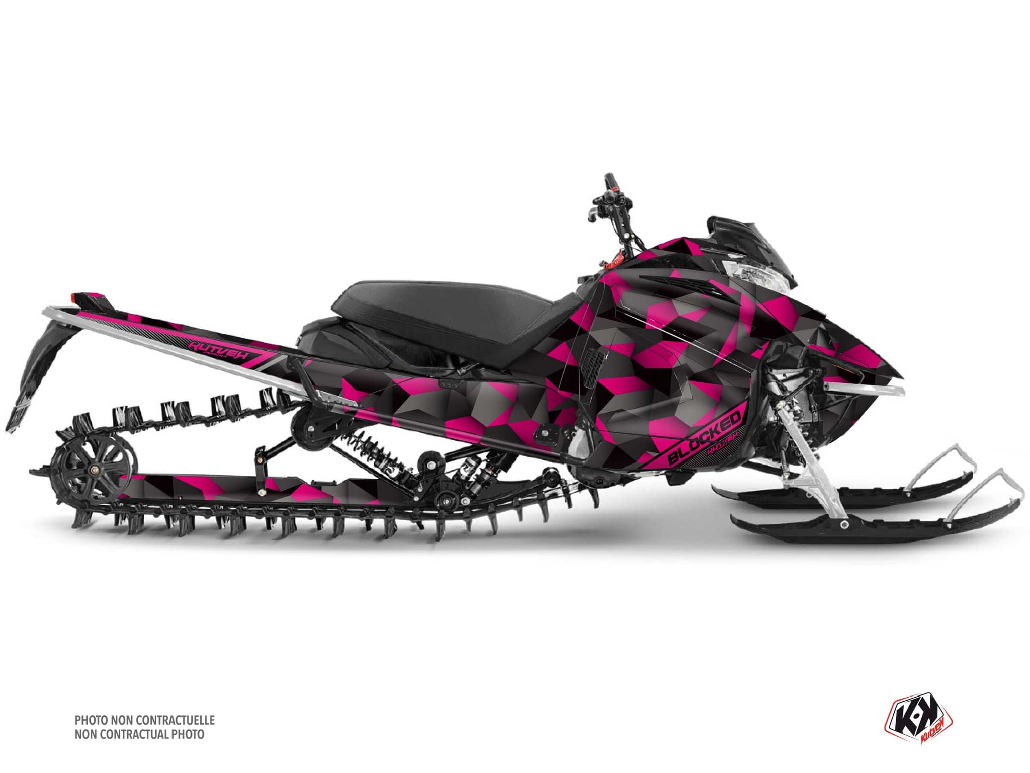kit déco motoneige yamaha sx venom mountain blocked noir-rose