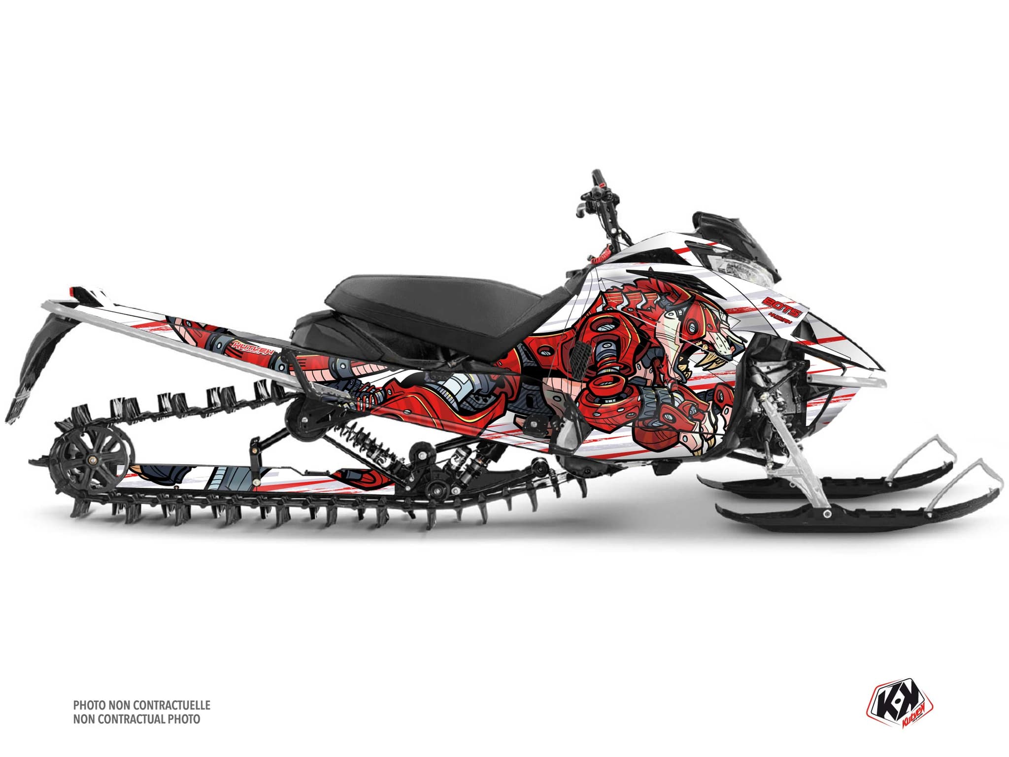 kit déco motoneige yamaha sx venom mountain bots blanc-rouge