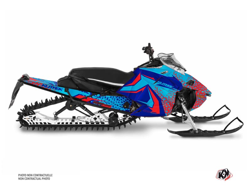 kit déco motoneige yamaha mountain max gage bleu-rouge
