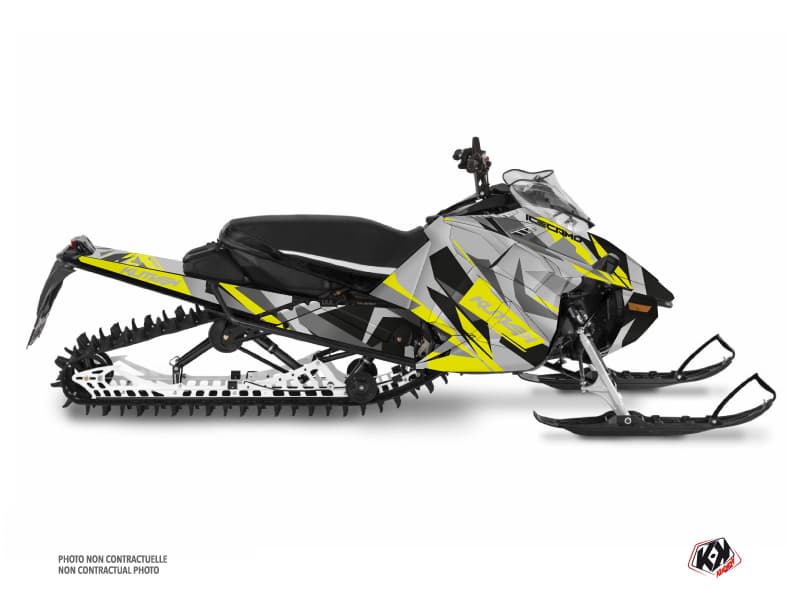 kit déco motoneige yamaha mountain max icecamo gris-jaune