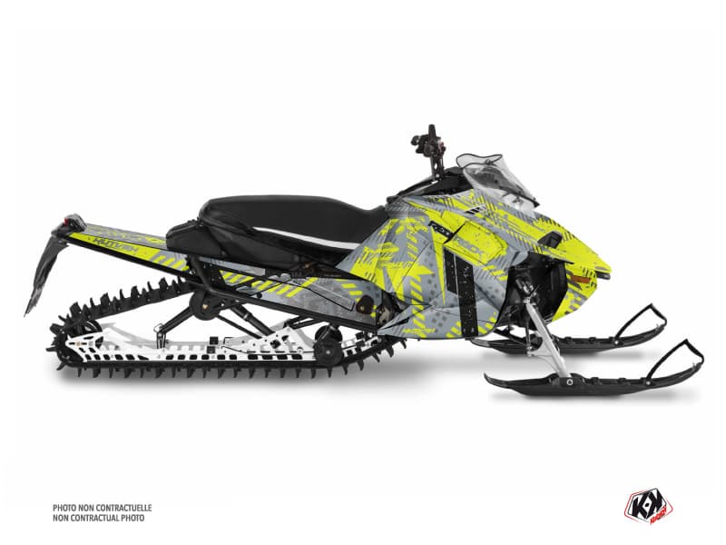 kit déco motoneige yamaha mountain max redrock gris-jaune-neon