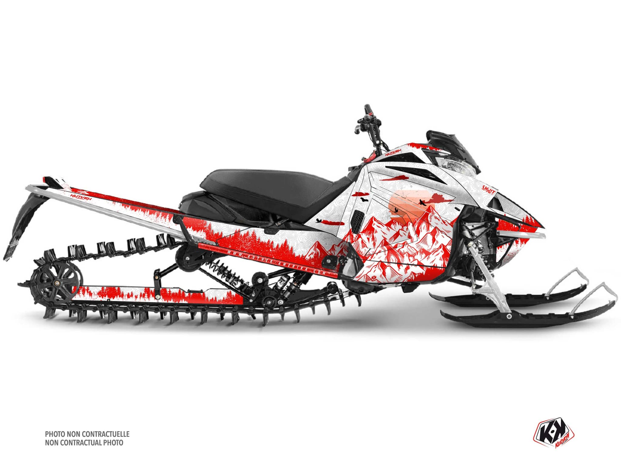 kit déco motoneige yamaha sx venom mountain sight blanc-rouge