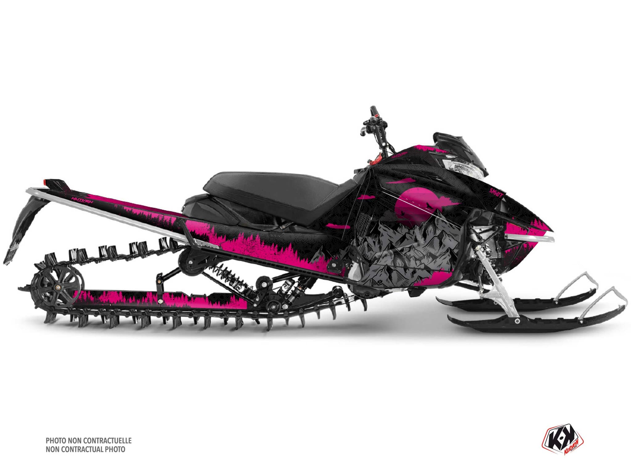 kit déco motoneige yamaha sx venom mountain sight noir-rose
