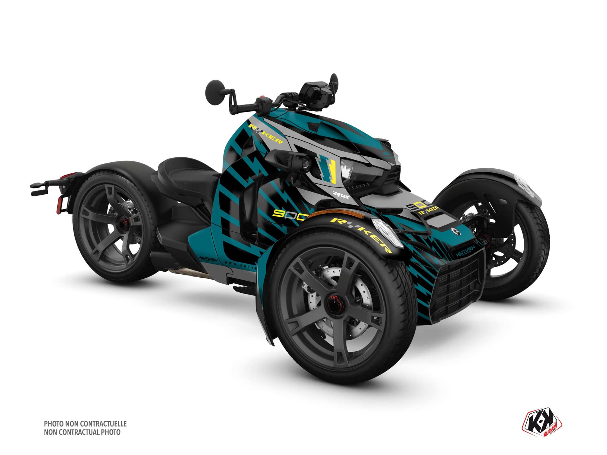 kit graphique zeus turquoise hybride can-am ryker 900 | Can am | Kutvek