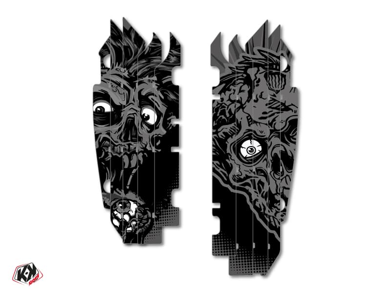 kit graphique grilles de radiateur zombies dark kawasaki 250 kxf 2013-2016 noir