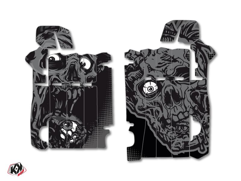kit graphique grilles de radiateur zombies dark honda 450 crf 2013-2016 noir